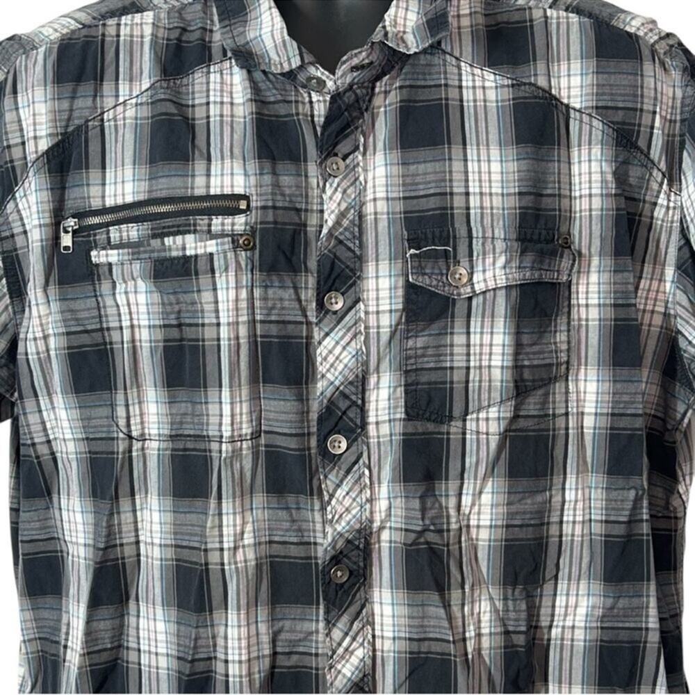 Marc Ecko Deadly Threads Plaid Button-Up Shirt Xx… - image 3